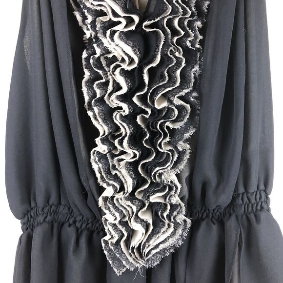 Neiman Marcus Robert Rodriguez Blouse Tank Top Sz L Target Lace Ruffle Career - Picture 3 of 10